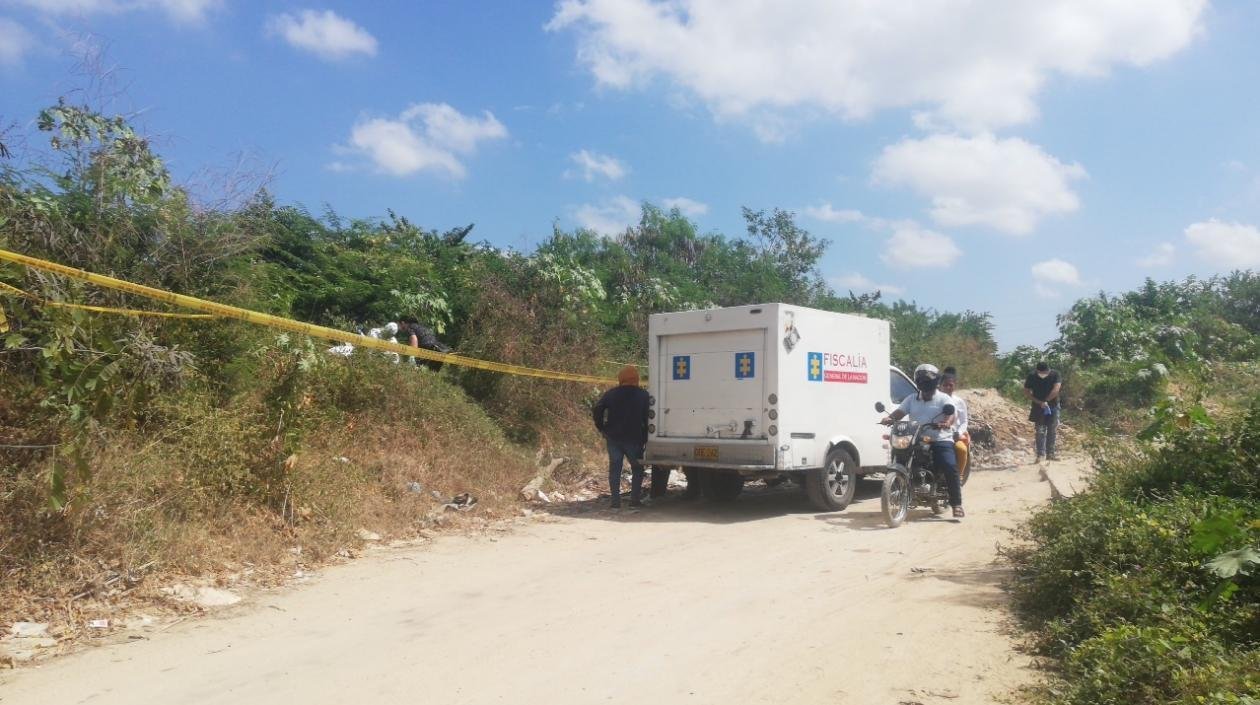 Trocha de Galapa donde hallaron asesinada a la embarazada Margarita Gómez.
