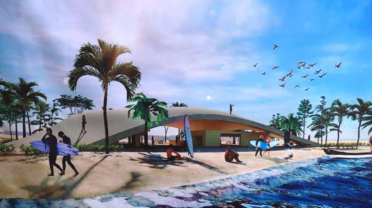 Así aparece en los renders la ‘Rosa Náutica’ o construcción principal de la obra.